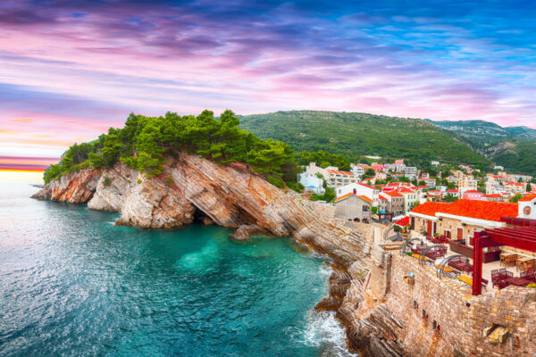 View,Of,The,Cliffs,From,Castello,Fortress,In,Petrovac.,Location: